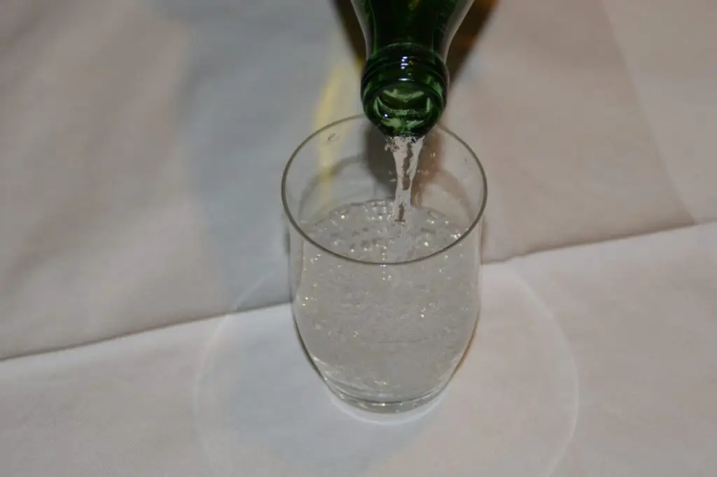 a glass being poured