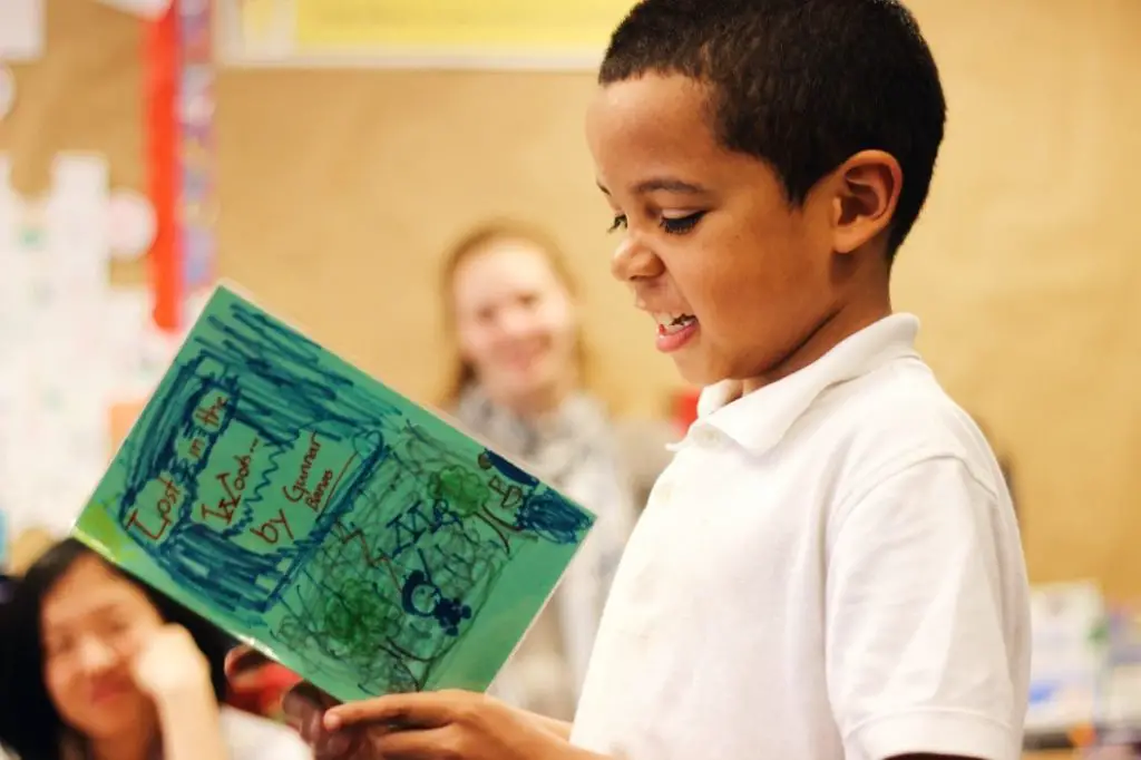 child reading a book