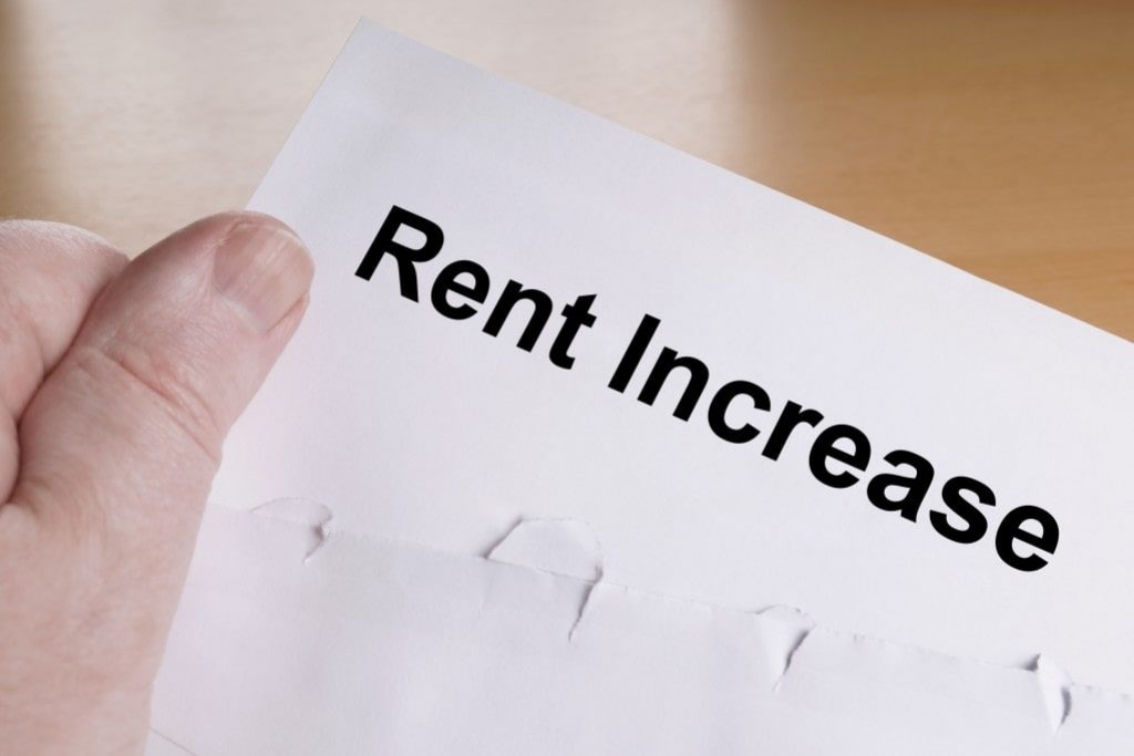 paper saying rent increase