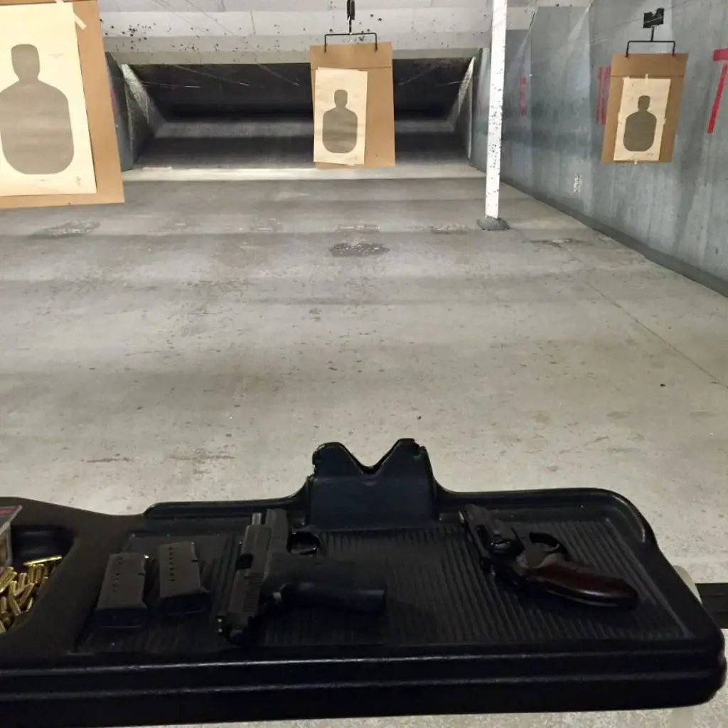 targets at indoor range